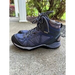Merrell Boots Hiking Waterproof Trail Lightweight Crown Blue‎ Womens Size 7